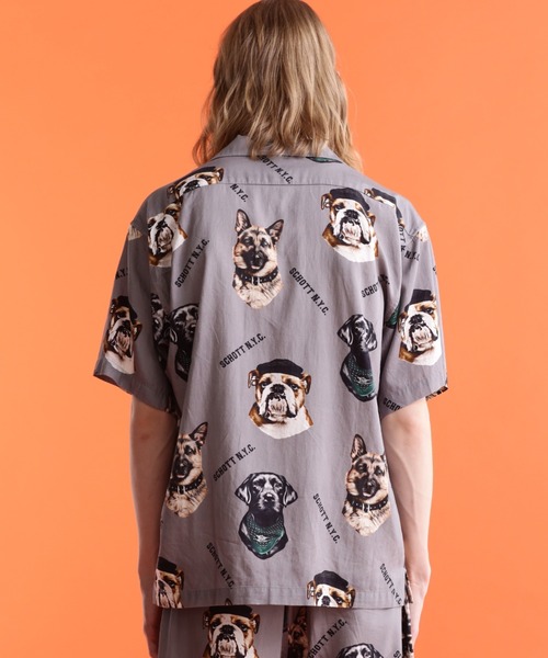「schott」 半袖シャツ L グリーン メンズの画像