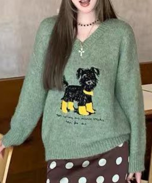 kinakokappa★23aw TAO 犬柄サンプル　ニット kinakokappa様 専用☆23aw TAO 犬柄サンプル ニット - メルカリ