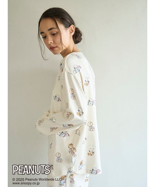 スヌーピー パジャマセットジェラートピケ スヌーピー オリジナル総柄 上下 gelato pique（ジェラートピケ） パジャマ ルームウェア 「PEANUTS