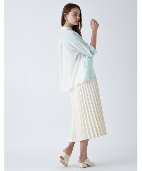 「RAW FUDGE」 長袖ブラウス M グレー レディース_画像4