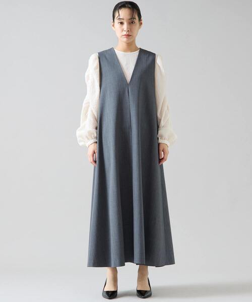 ワンピース ウールギャバサーキュラージャンスカ | Tiara