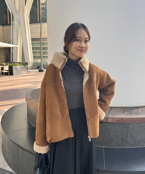 ムートンコート ボアコート フェイクムートンジャケット レディース