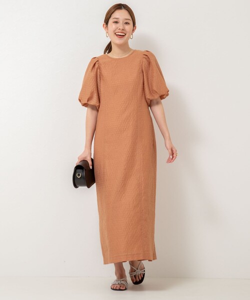 「NOLLEY'S Sophi」 半袖ワンピース 36 オレンジ レディース_画像2