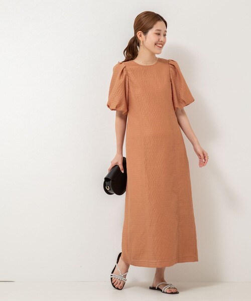 「NOLLEY'S Sophi」 半袖ワンピース 36 オレンジ レディース_画像3