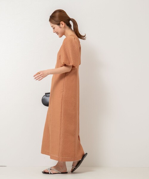 「NOLLEY'S Sophi」 半袖ワンピース 36 オレンジ レディース_画像6