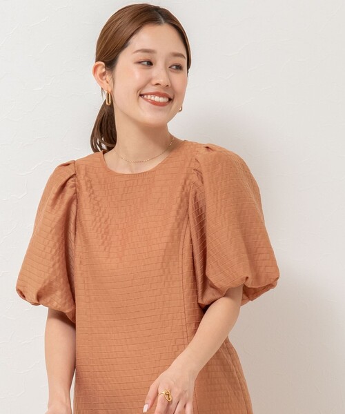 「NOLLEY'S Sophi」 半袖ワンピース 36 オレンジ レディース_画像7