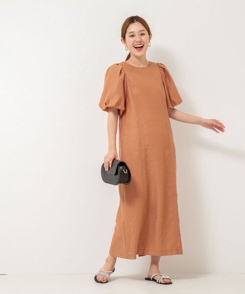 「NOLLEY'S Sophi」 半袖ワンピース 36 オレンジ レディース_画像8