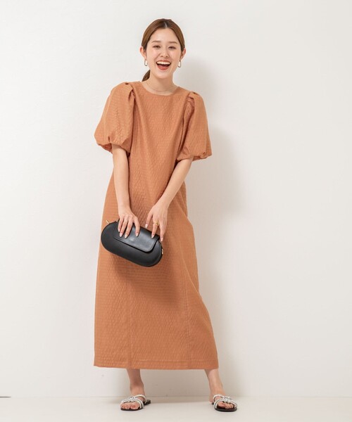 「NOLLEY'S Sophi」 半袖ワンピース 36 オレンジ レディース_画像9