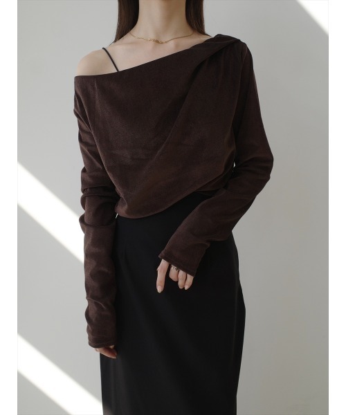 amel（エイメル） tシャツ ベルベットタッチドレープトップス