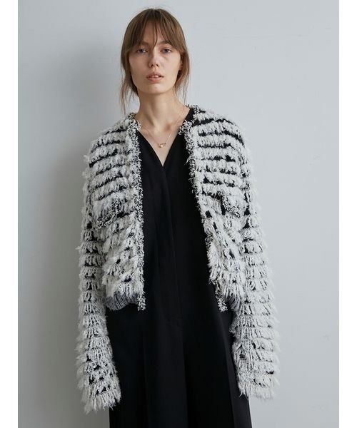 「styling/」 ノーカラージャケット ONE SIZE ベージュ レディース_画像7