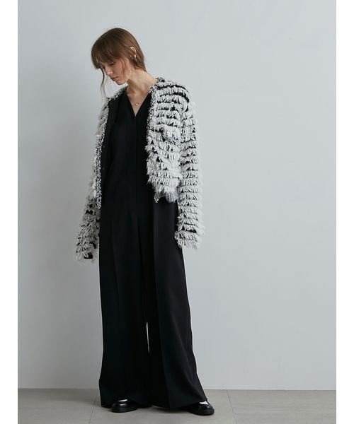 「styling/」 ノーカラージャケット ONE SIZE ベージュ レディース_画像8