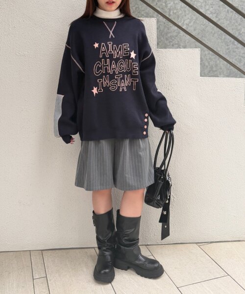 w closet（ダブルクローゼット） ニット セーター エルボーパッチ