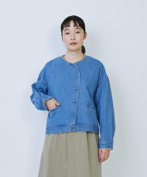 LOISIR デニムジャケット gジャン デニムノーカラージャケット