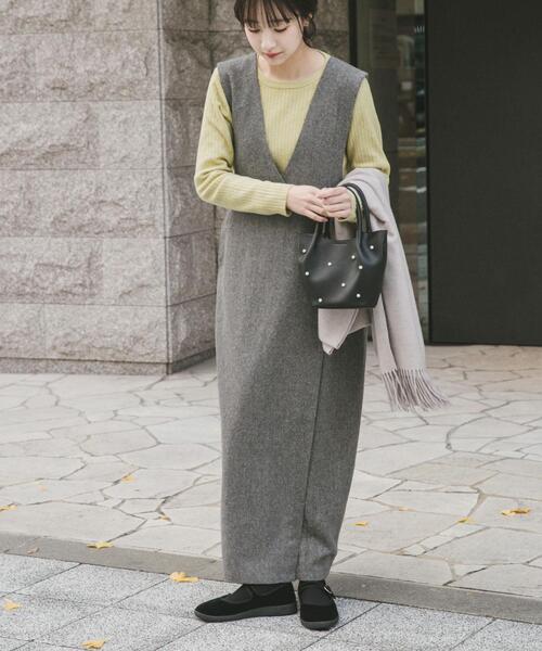 familiar ツイードジャンパースカート ITEMS URBANRESEARCH（アイテムズ アーバンリサーチ） ワンピース ゴマ