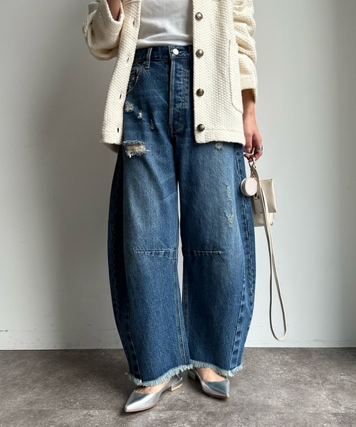 DouDou（ドゥドゥ） デニムパンツ 38 サックスブルー レディース