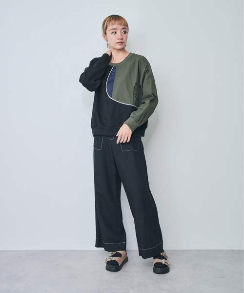 「DOLLUPOOPS」 長袖カットソー 38 ネイビー レディース_画像4