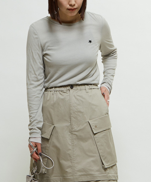 「CONVERSE TOKYO」 長袖カットソー FREE チャコールグレー レディース_画像2