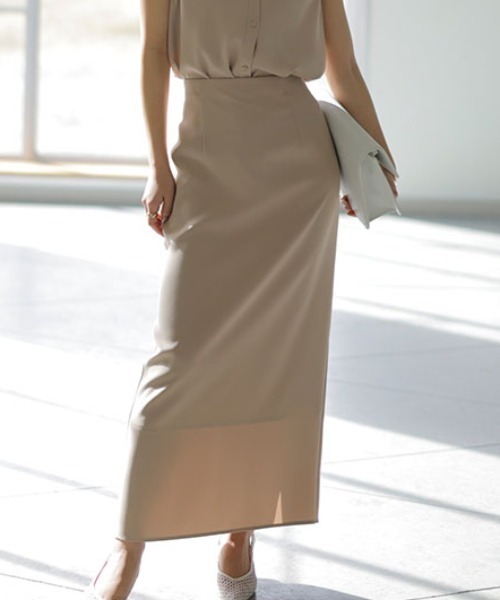 【未使用品】anuans ウエストアレンジタイトスカート　ベージュ アニュアンス anuans ウエストアレンジタイトスカート （BEIGE） -靴