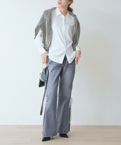 未使用　TRUE RELIGION デニムパンツ ジーンズ　27inch グレー WORKS ジーンズ デニム デニムパンツ 10ozスラブデニム 脇膝下 左右