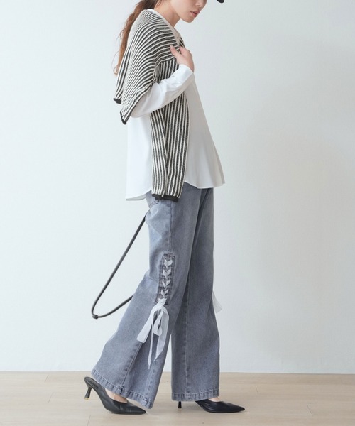 WORKS ジーンズ デニム デニムパンツ 10ozスラブデニム 脇膝下 左右