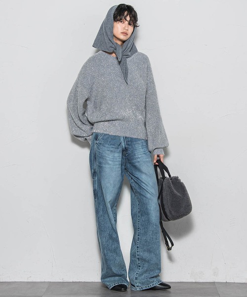 新品未使用　HOUSE OF LOTUS グレー M ラメ入りセーター MAYSON GREY（メイソングレイ） ニット セーター 「WEB限定」ラメ