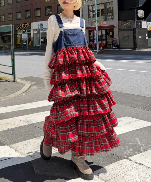 w closet（ダブルクローゼット） ジャンパースカート フリルティアード