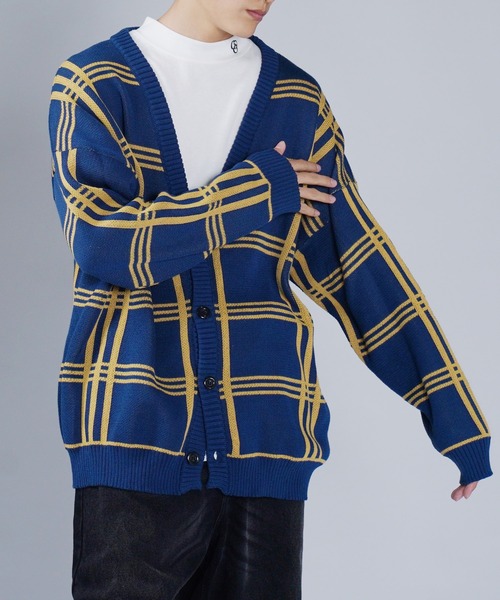 G.O.C ニットカーディガン MEDIUM ネイビー メンズ : ZOZOTOWN Yahoo