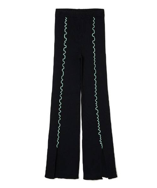 パンツ 「soduk」colored stitch slit knit trousers レディース 