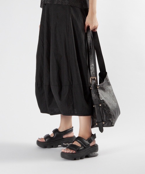サンダル　ブラック38 ALL BLACK（オールブラック） サンダル 「本革/エアソール/厚底