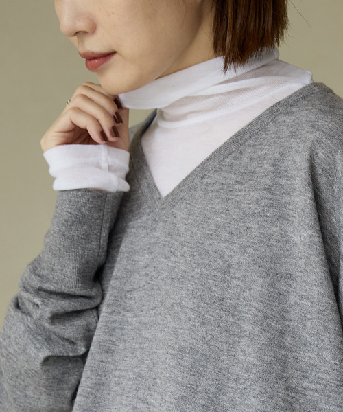 【お値下げ】【新品未使用】IÉNA カシミヤタートルネックセーター グレー IENA（イエナ） tシャツ 「追加3」リヨセルカシミヤタートルネック