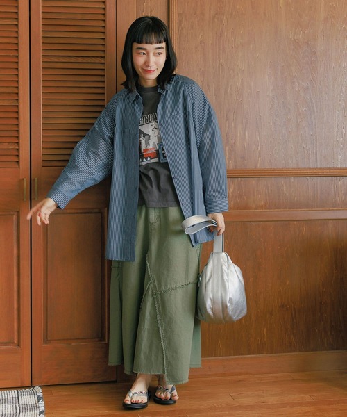 「niko and...」 フレアスカート LARGE グリーン レディース_画像10