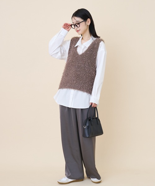 ✨美品✨近年 慈雨 サルエルパンツ ペチコート付き ストライプ イージーパンツ AMERICAN HOLIC（アメリカンホリック） ワイドパンツ パンツ サテン