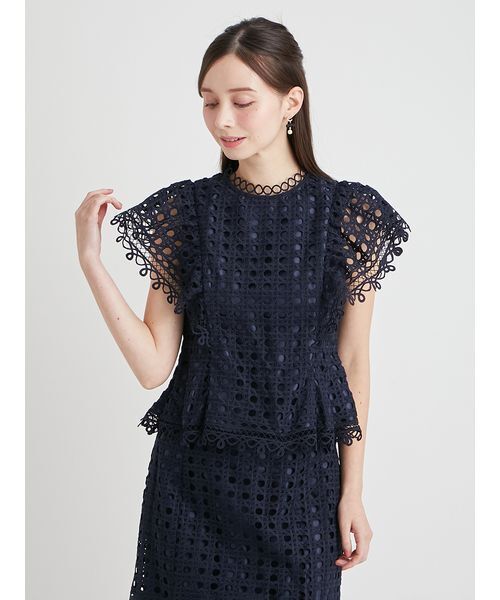 CELFORD 半袖刺繍ブラウス CELFORD（セルフォード） ブラウス シャツ 「セットアップ対応」ジオ