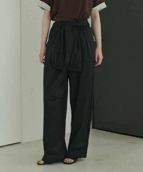 hellam（ヘラム） パンツ 2WAY腰巻きツイルパンツ レディース