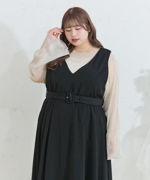 Louiosy（ルオシー） ワンピース 「Louiosy」「大きいサイズ」ベルト
