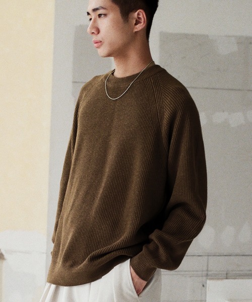 「WYM LIDNM」 長袖ニット M ブラウン メンズ_画像5