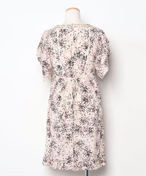 「LYNN ADLER」 花柄半袖ワンピース S ベージュ レディース_画像2