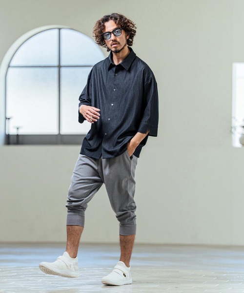 Magine（マージン） 七分袖 シャツ ms6419- Drapey Chambray Relax Fit