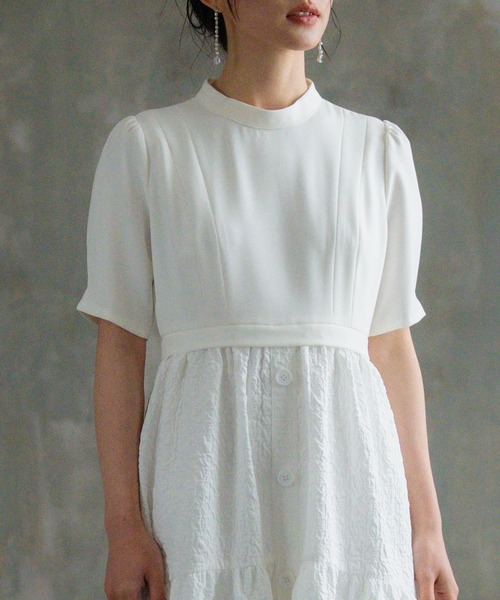 「DRESS PLUS」 ドッキングワンピース S ホワイト レディース_画像9