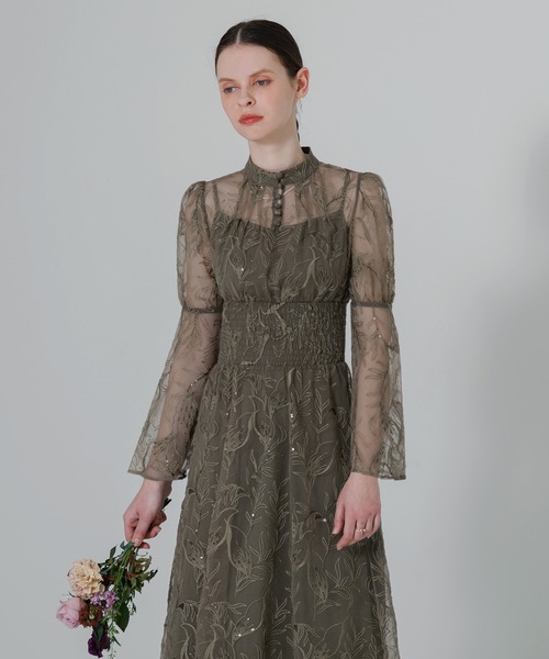 「Leja」 長袖ワンピース SMALL グレー レディースの画像