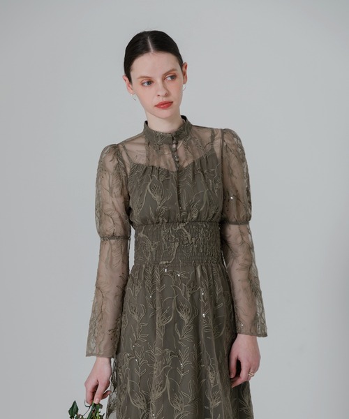 「Leja」 長袖ワンピース SMALL グレー レディースの画像