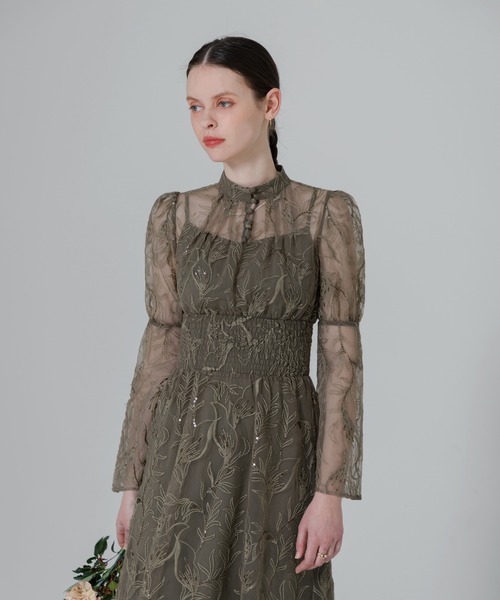「Leja」 長袖ワンピース SMALL グレー レディースの画像