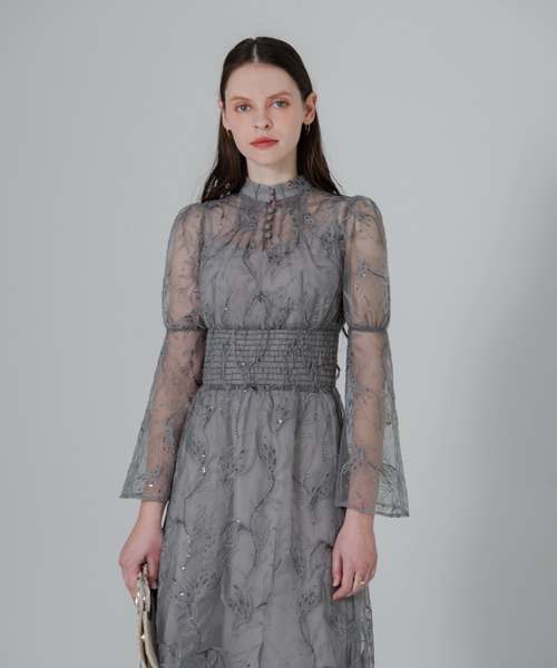 「Leja」 長袖ワンピース SMALL グレー レディースの画像
