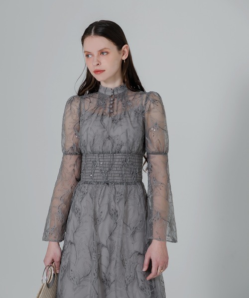 「Leja」 長袖ワンピース SMALL グレー レディースの画像