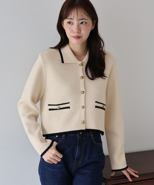 「BLUEEAST」 長袖ニット MEDIUM ベージュ レディース_画像3