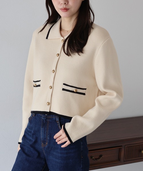 「BLUEEAST」 長袖ニット MEDIUM ベージュ レディース_画像4