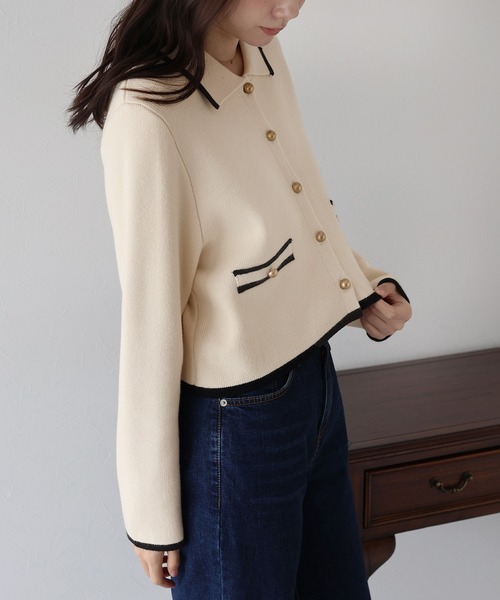 「BLUEEAST」 長袖ニット MEDIUM ベージュ レディース_画像5