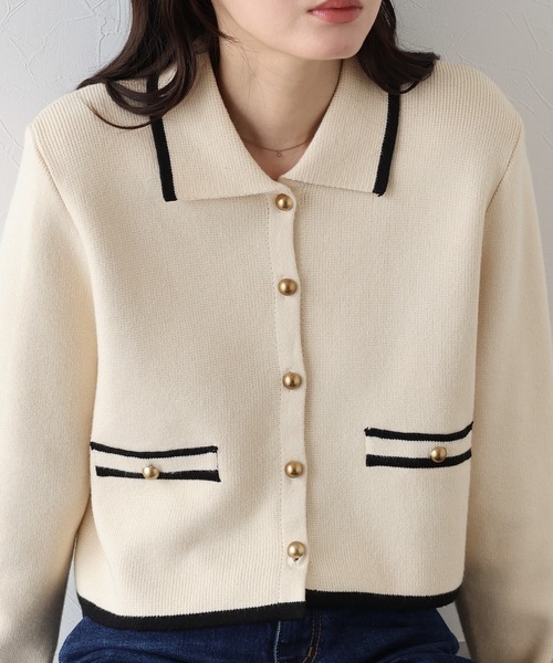 「BLUEEAST」 長袖ニット MEDIUM ベージュ レディース_画像7