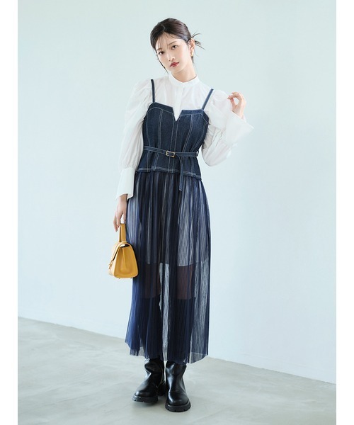 「LILY BROWN」 コンビワンピース 0 グレー レディースの画像