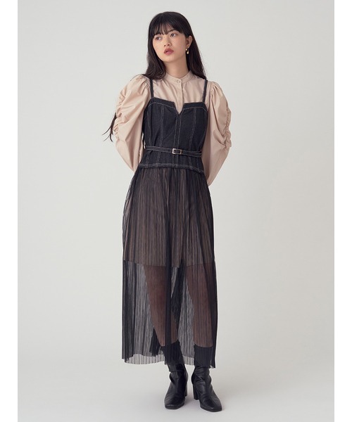 「LILY BROWN」 コンビワンピース 0 グレー レディースの画像